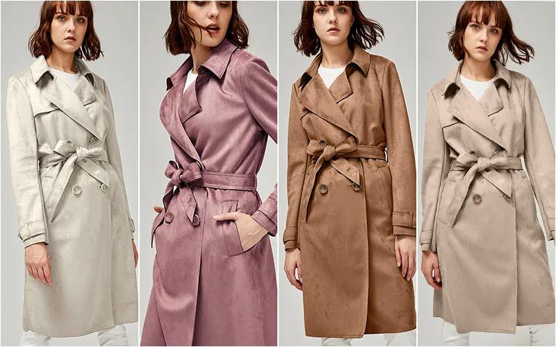 风衣英伦风短款麂皮,英伦经典格子风衣