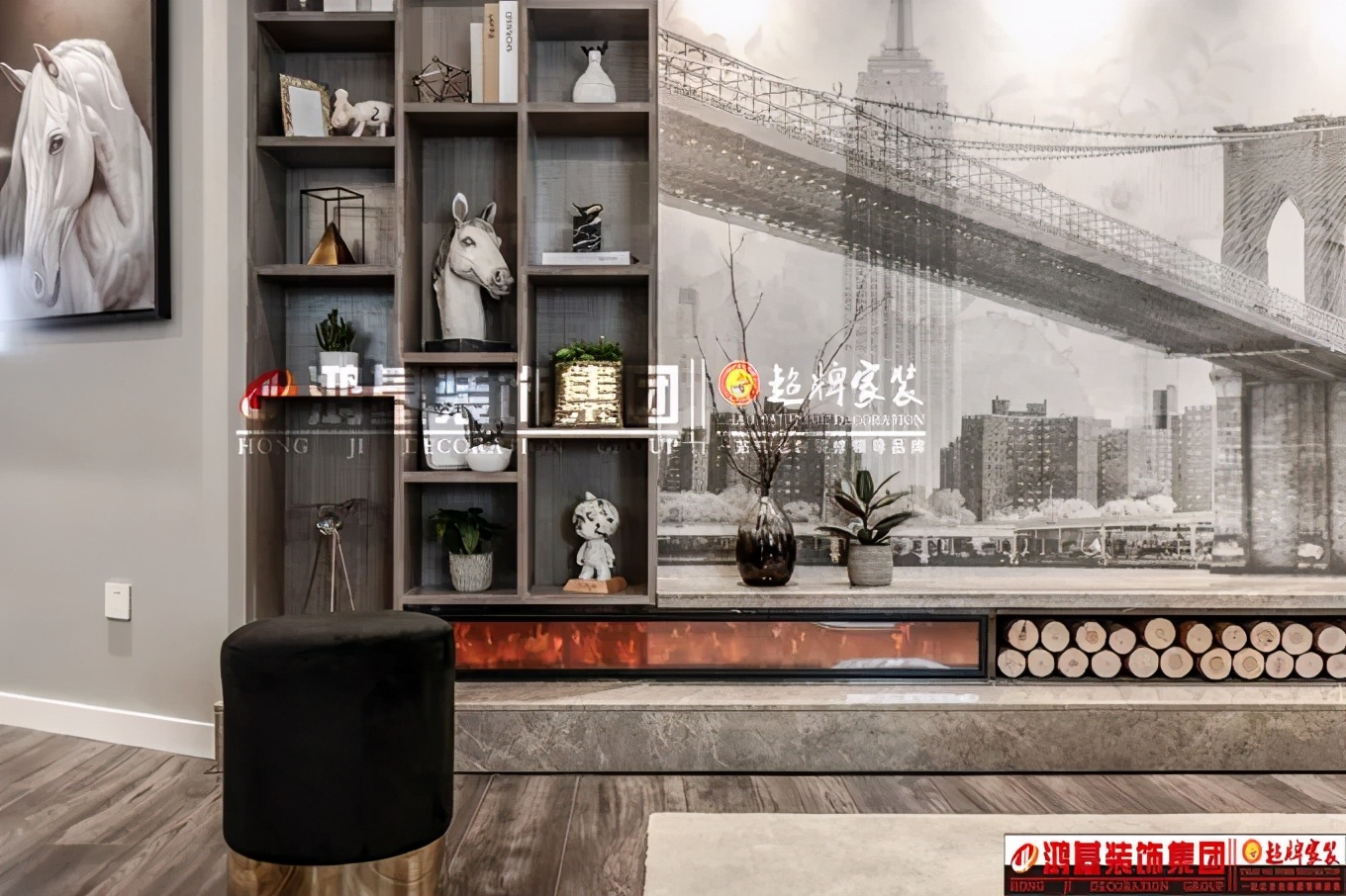 大平层美式轻奢风格,轻奢高级灰美式装修