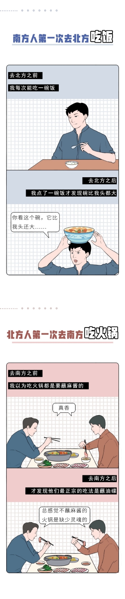 北方人vs南方人饮食漫画,漫画北方人和南方人