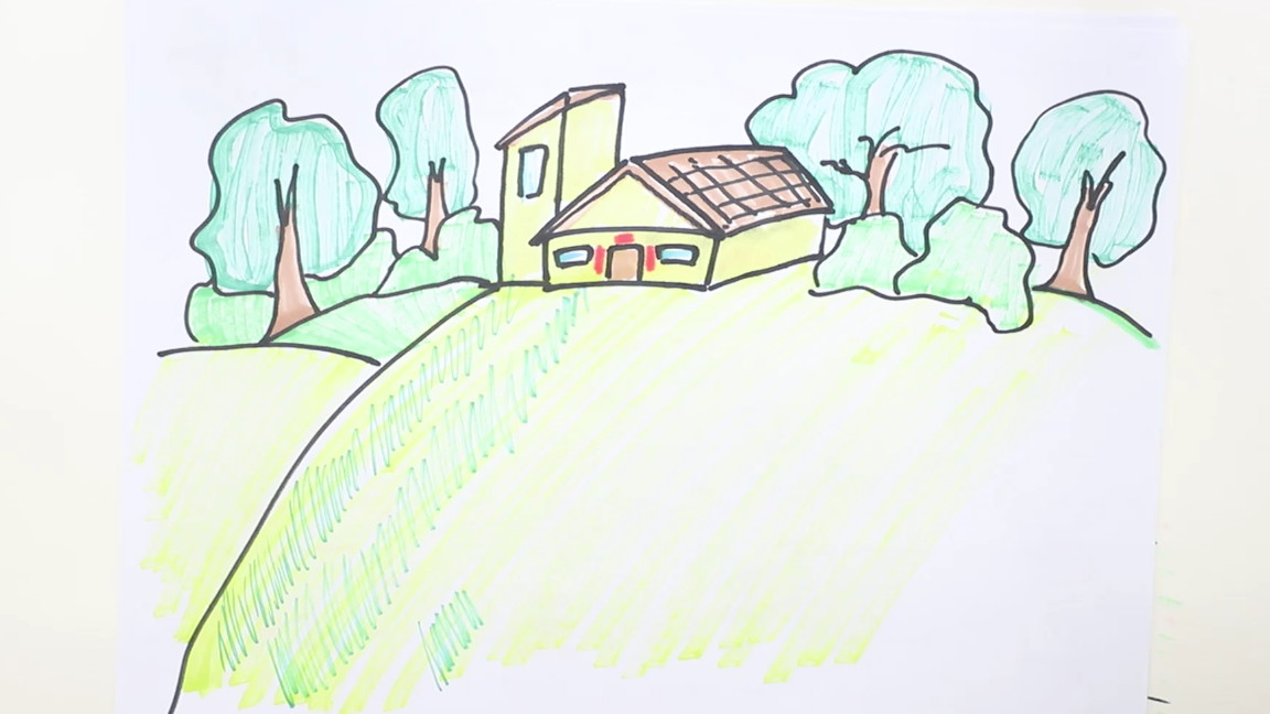 乡村美景怎么画,乡村美景怎么画梯田