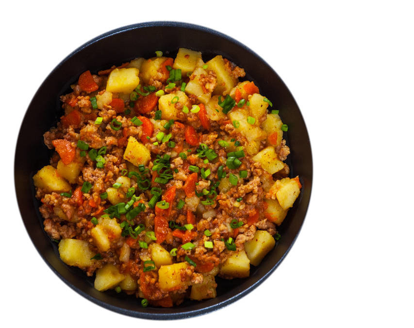 肉末香菇土豆盖饭,香菇肉末土豆拌面