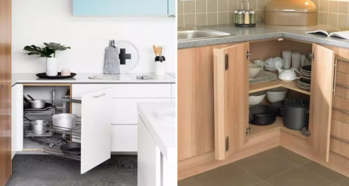 转角柜进深很深怎么合理利用空间,最实用的地柜设计