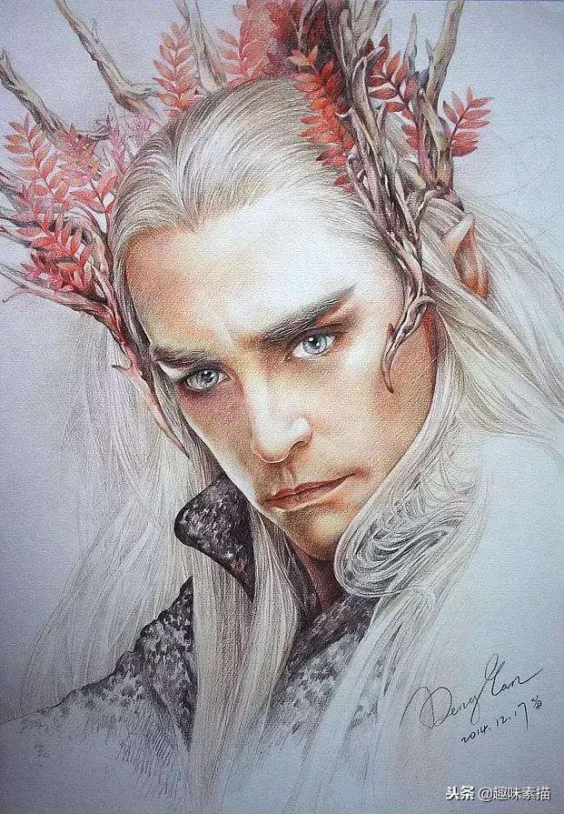 超精细彩铅人像素描,简单又漂亮的彩铅插画