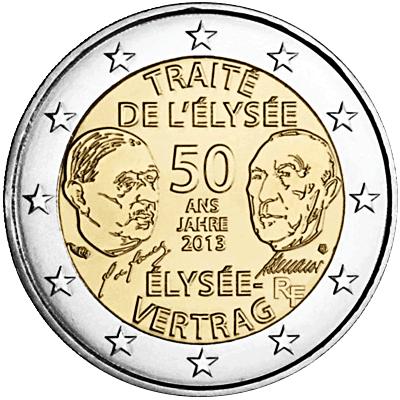四分之一欧元中法纪念币,2欧元纪念币