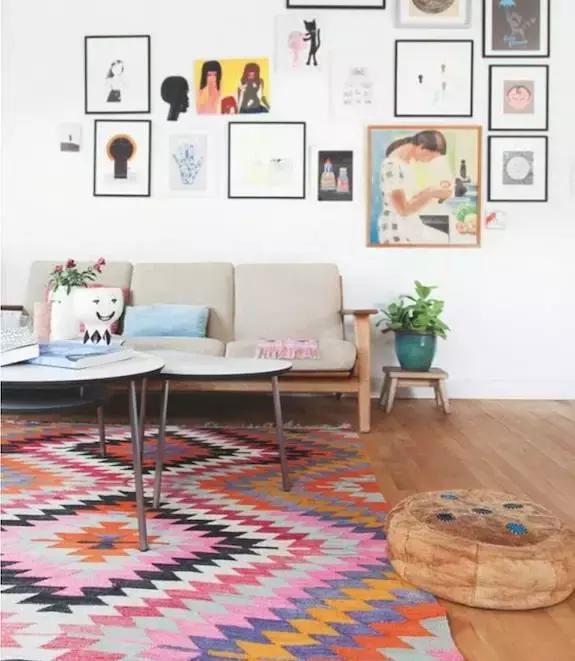 地毯创意搭配点缀,地毯色调搭配