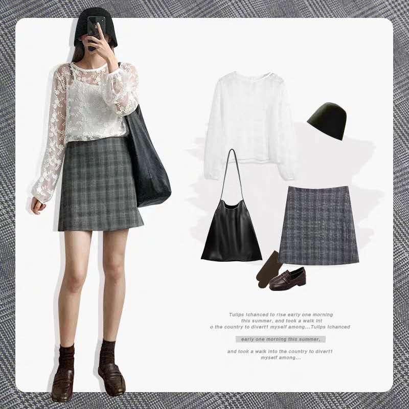 灰色格子西装怎样搭配不显老气,西装格子连衣裙怎么穿不显老气