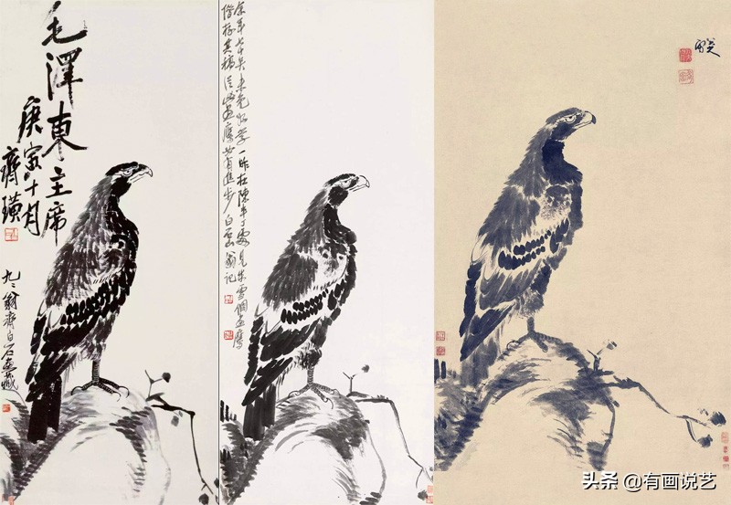 齐白石画老鹰视频大全,齐白石老鹰如鹤图真迹