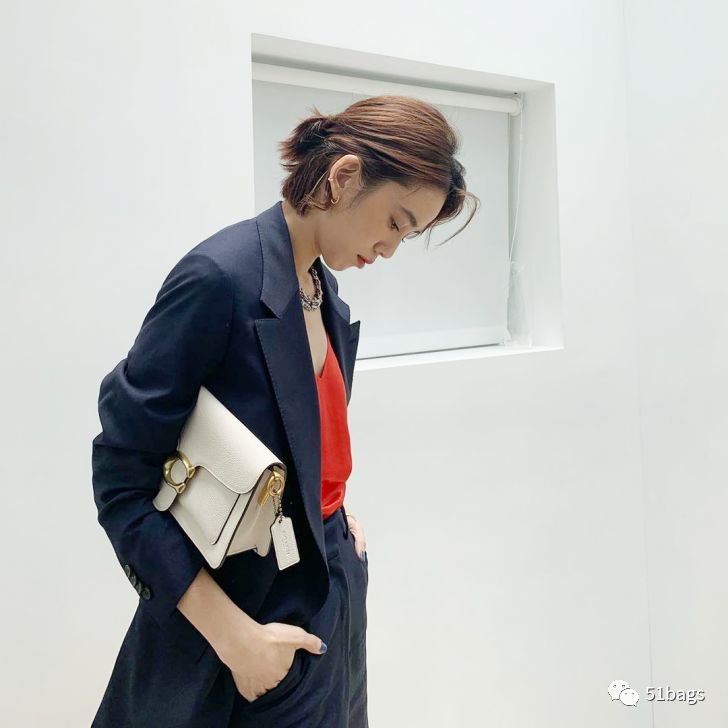 coach酒神包tabby奶茶色,coach酒神包正品细节图