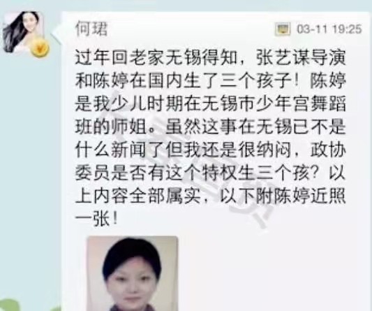 陈婷比张艺谋小多少岁,陈婷多少岁给张艺谋生孩子