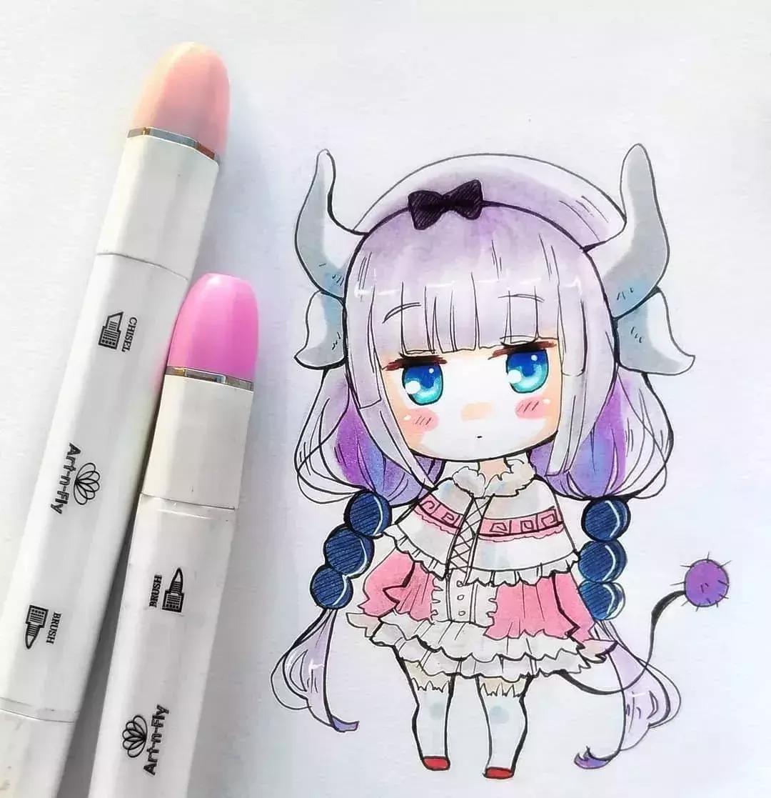 可爱动漫人物手绘马克笔,马克笔好看的动漫人物