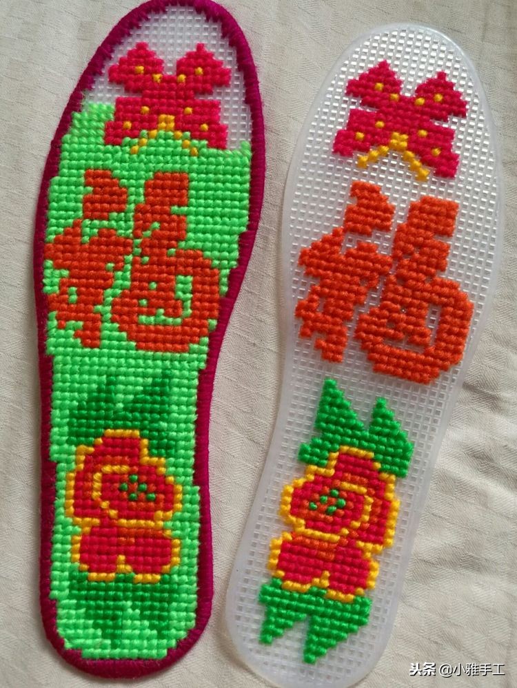 云南小巧妹自做鞋垫刺绣教程,孙姐手工刺绣鞋垫教程