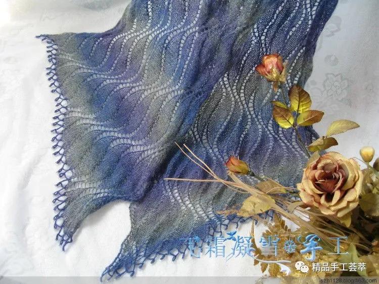 鑫妈手工双色波浪花围巾的织法,漂亮的波浪花样的围巾织法