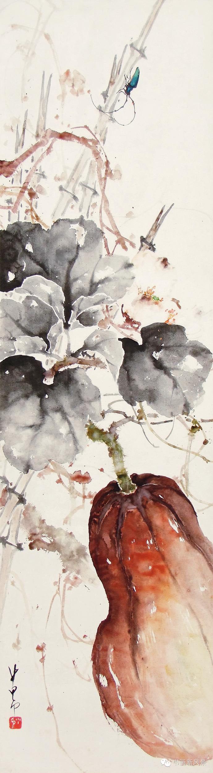 临岭南画派代表人物赵少昂笔意,赵少昂花鸟鱼虫作品