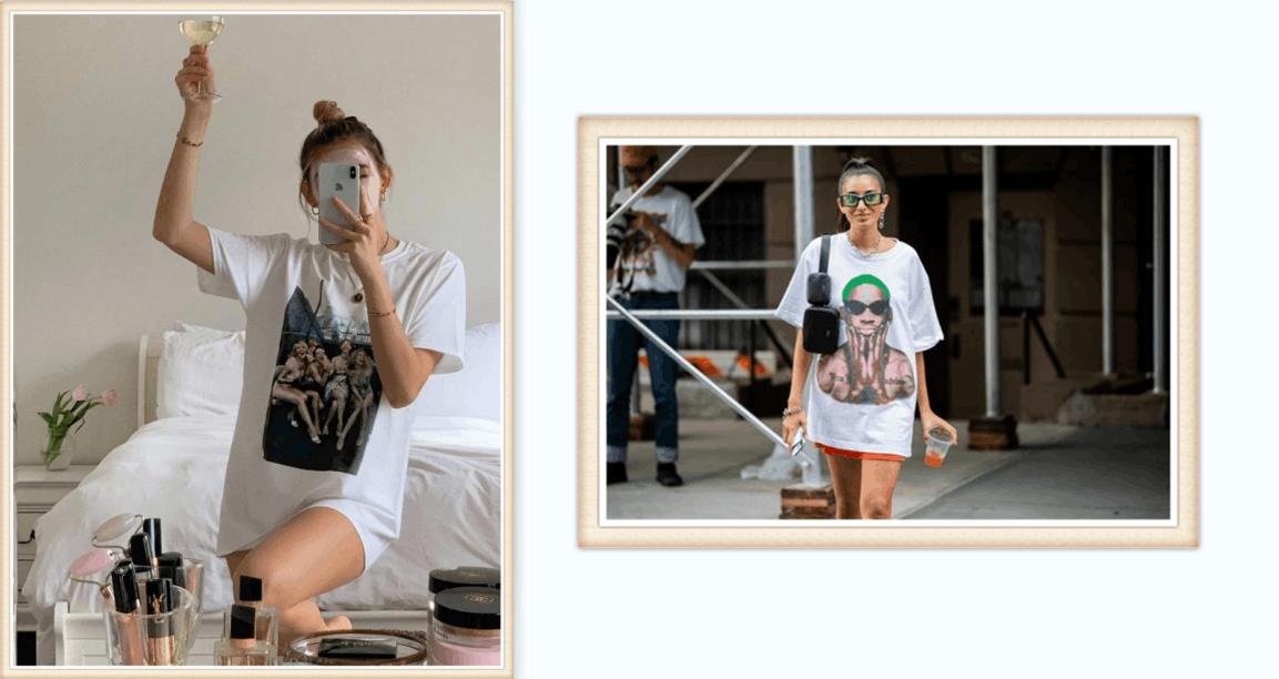 t恤大的穿着好看吗,t恤要大一号还是小一号