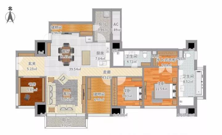 110平方三室两厅豪华法式效果,125平欧式三居室房屋