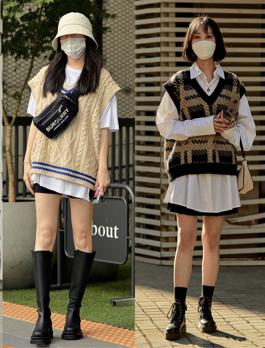 韩国女生的秋季时髦穿搭示范,韩国女生简单穿搭