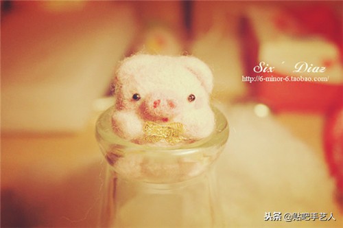 羊毛毡简单小物黄色,可爱简单的毛毡图案