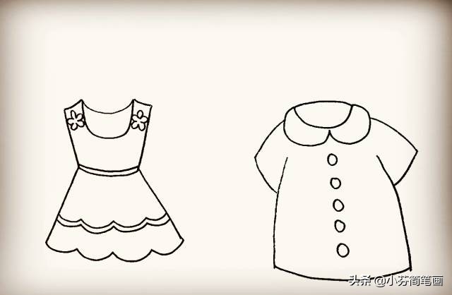 衣服简笔画简单又漂亮女生,新年衣服简笔画简单又漂亮