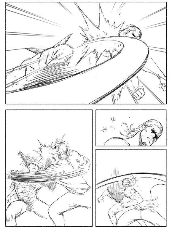 一拳超人原版漫画饿狼vs埼玉,一拳超人漫画vs重制版