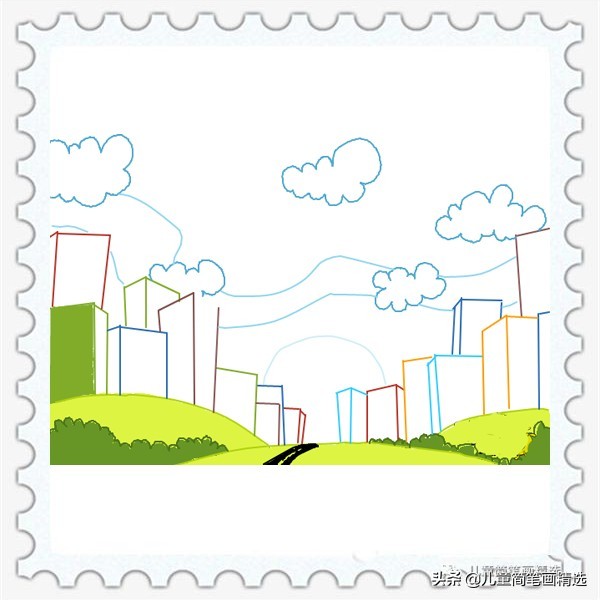 草坪简笔画简单又好看,儿童城市简笔画简单又漂亮