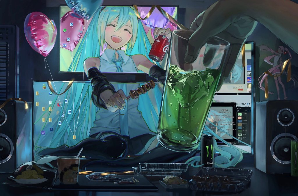 不同画风画初音未来,把初音未来当成自己人设的画师