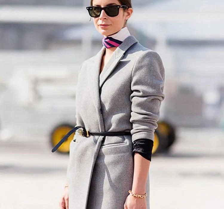 小方巾各种系法时尚,小方巾的10种最美系法配大衣