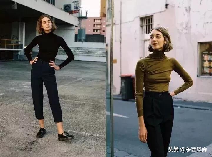 卫衣里面穿高领打底衫,高领卫衣加绒的穿搭