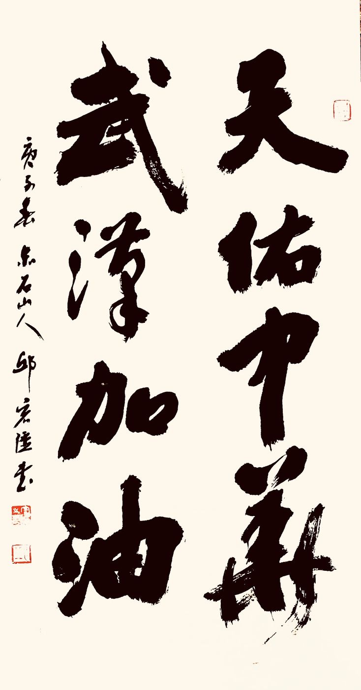 37位名家长江书法展,书法楷书武汉加油中国加油