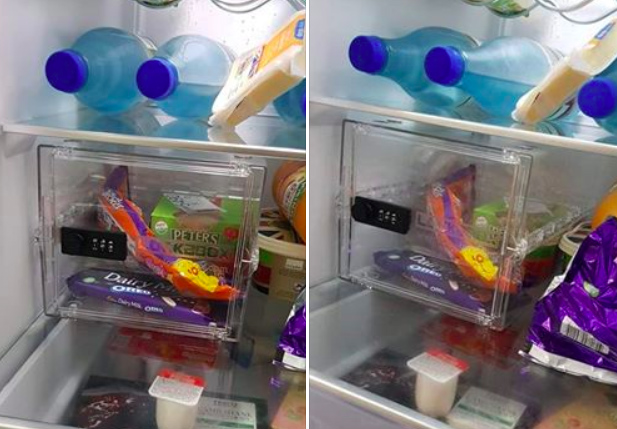 为防女友偷吃自己的巧克力，英国小气男买了个带密码的冰箱保险柜