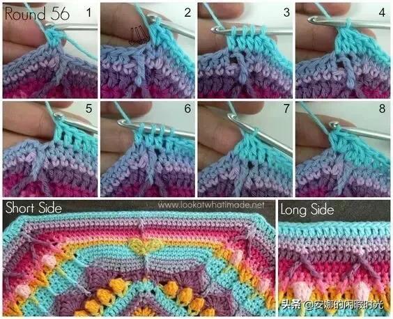 曼陀罗毯子编织教程,苏菲花园曼陀罗毯子钩法高清图解