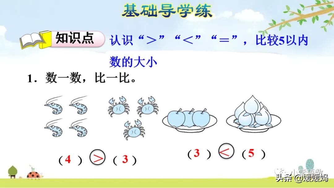 一年级数学比大小怎么教,一年级数学题比大小
