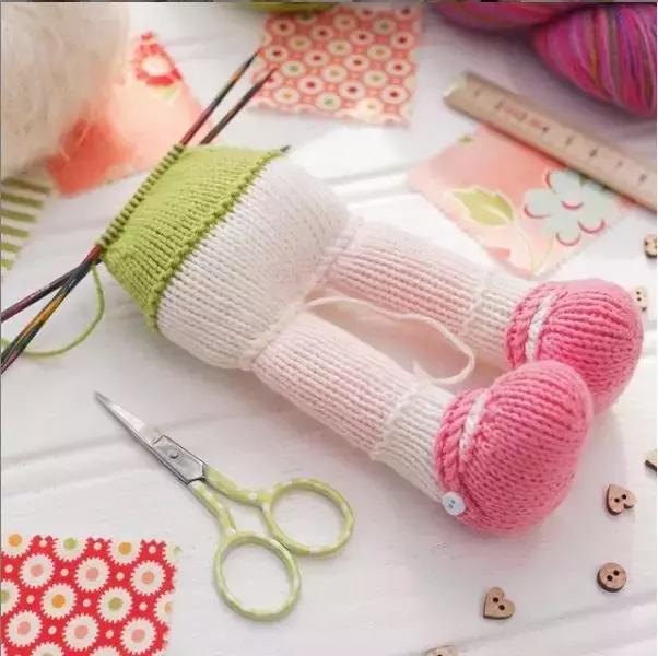 小熊娃娃的衣服编织,玩偶娃娃斗篷裙子编织教程