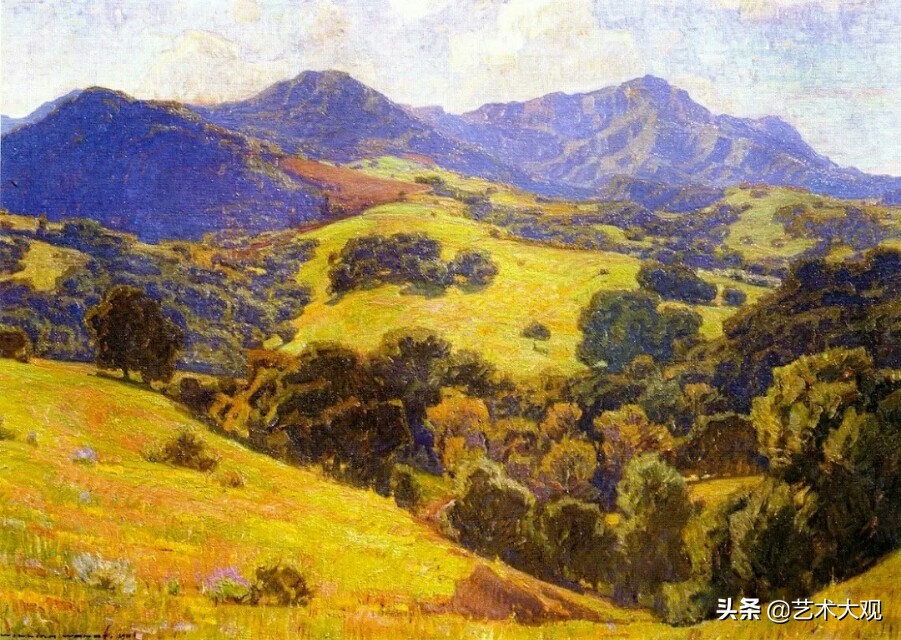 美国当代风景油画写生作品,美国大峡谷古典风景油画