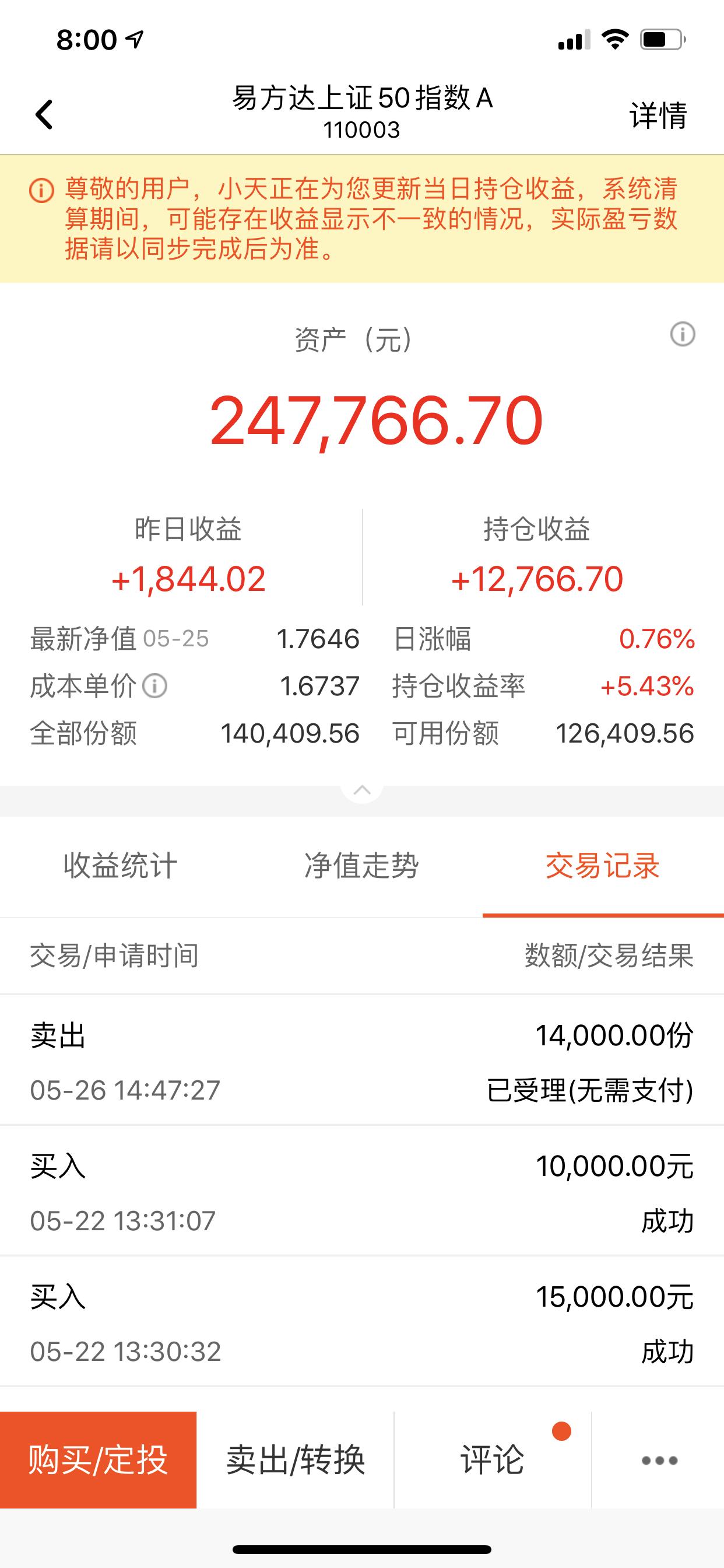 5.26|元宝养基金复盘总结继续躺赢