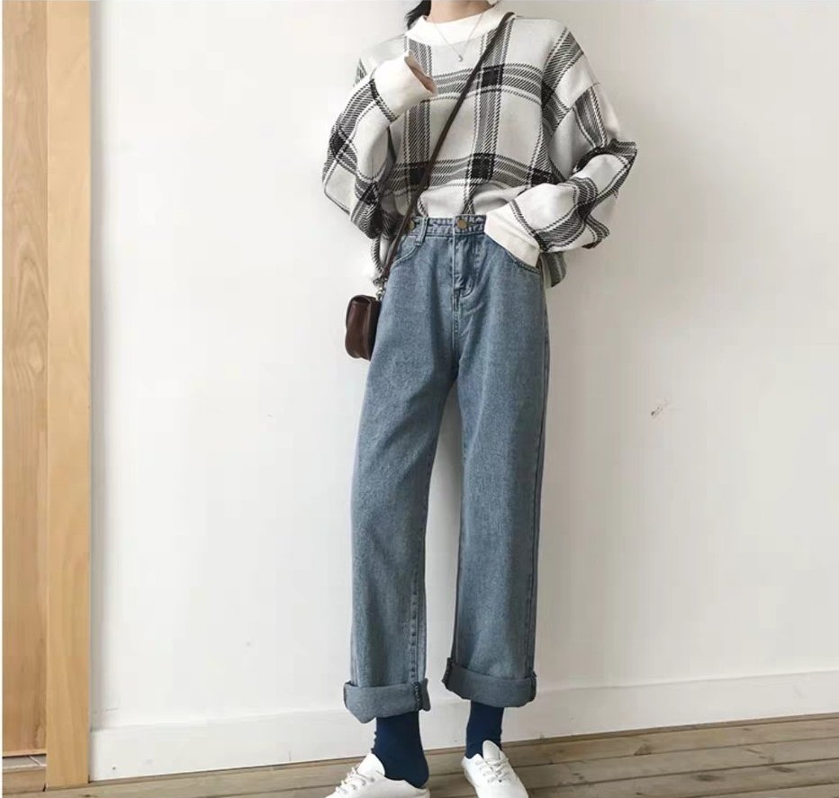 男生宽松束腿裤如何搭配上衣,显瘦直筒宽松裤子女上衣搭配什么