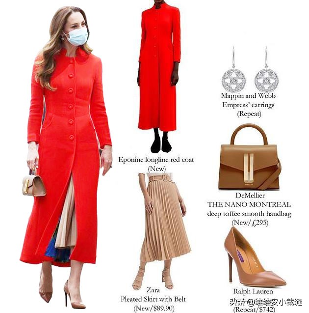 梅根和凯特同框出席活动,梅根穿红裙闪耀红毯