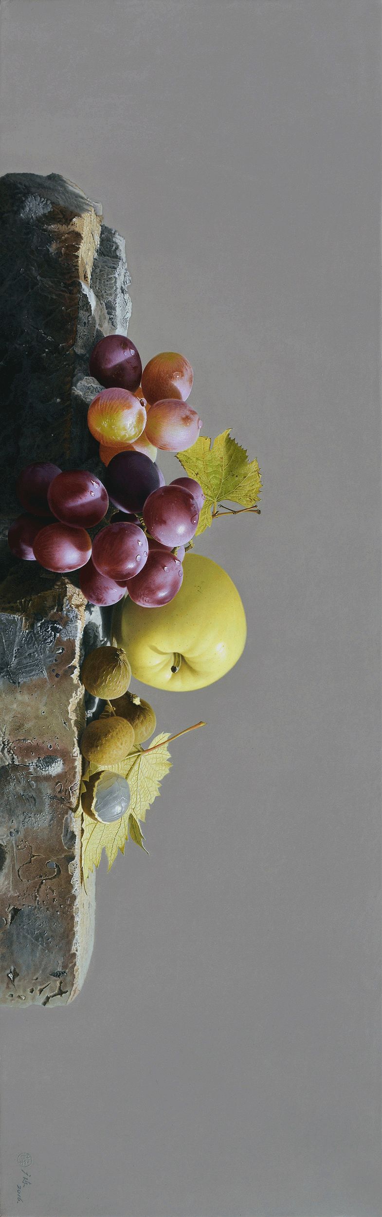 冷军画桃子图片大全,冷军画桃子放大5倍