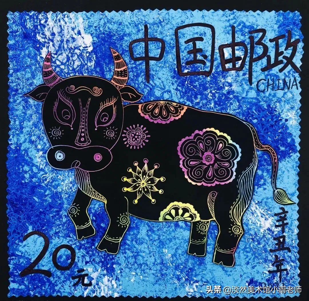 儿童创意绘画生肖牛,少儿创意绘画牛