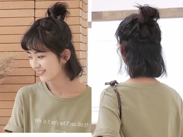 3种洋气减龄显脸小的扎发教程,夏天显脸小又凉快的扎发简单