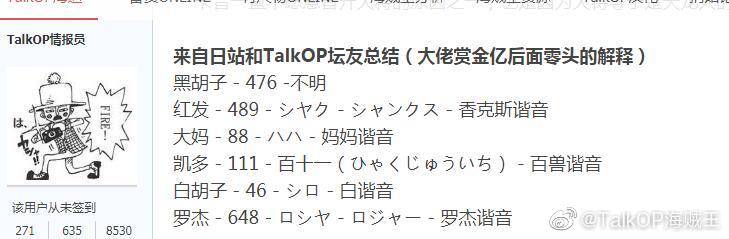 马尔科赏金被发现谐音梗，尾田在四皇团赏金玩谐音梗泛滥