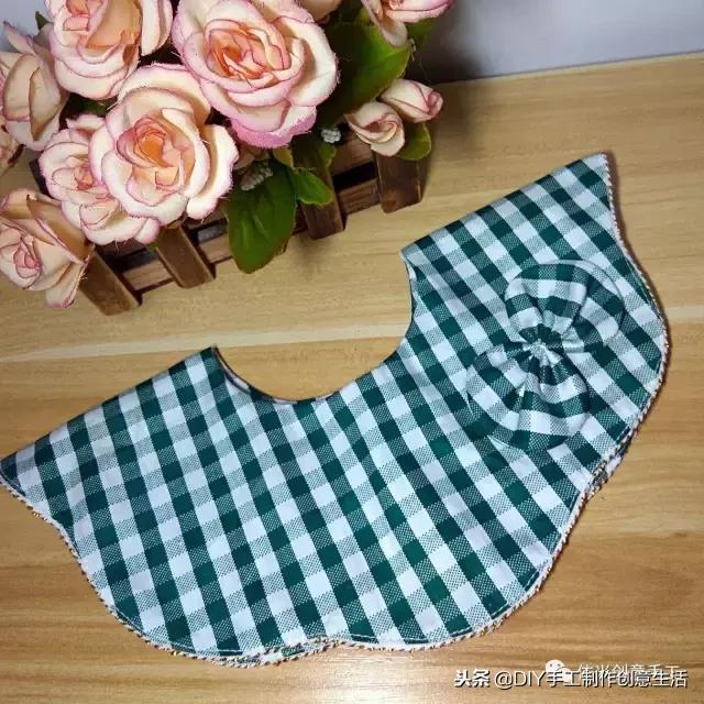 手工diy儿童厨房围兜,手工制作口水兜圆形