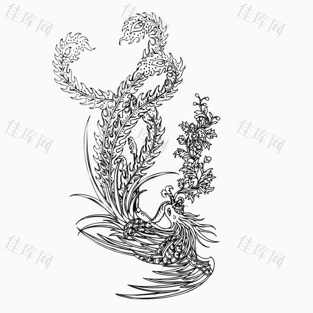 怎样画一个凤凰,怎么画个凤凰