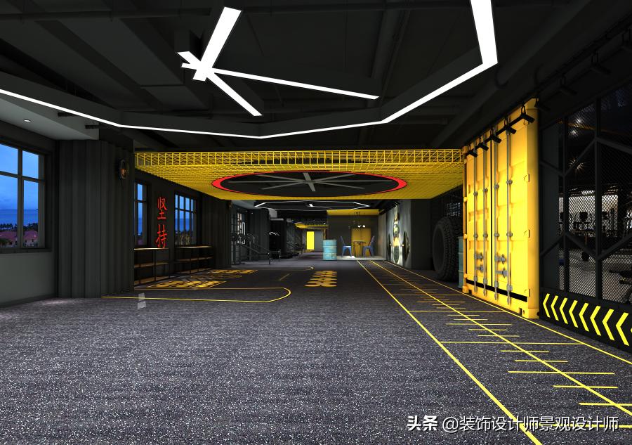 公司健身房设计效果图,书房健身房二合一设计效果图