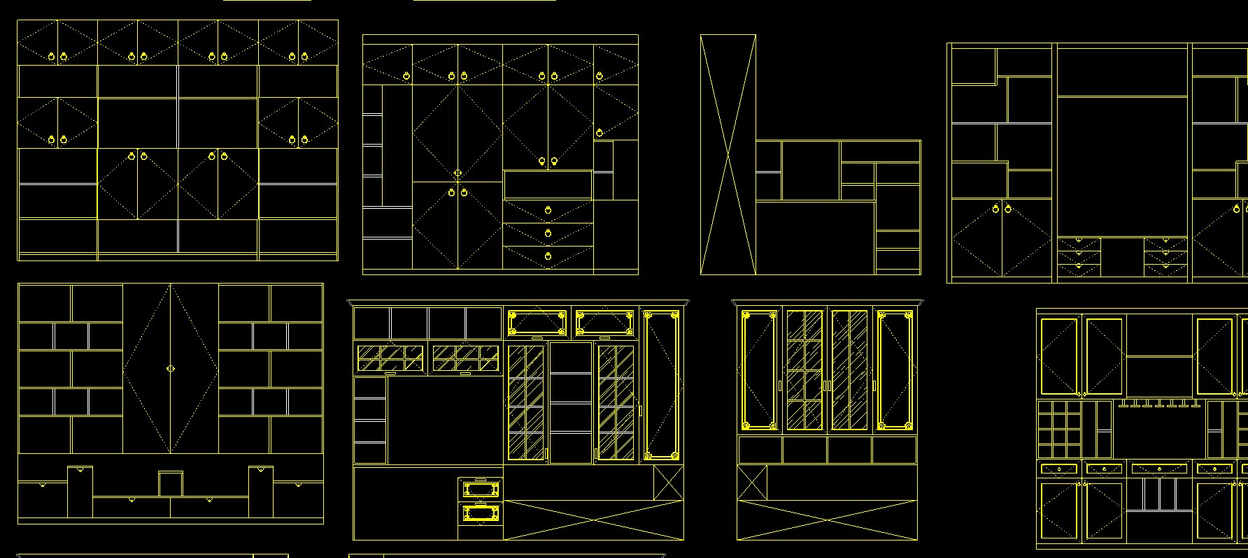 全屋定制家具衣柜橱柜cad画图,全屋定制柜子cad设计