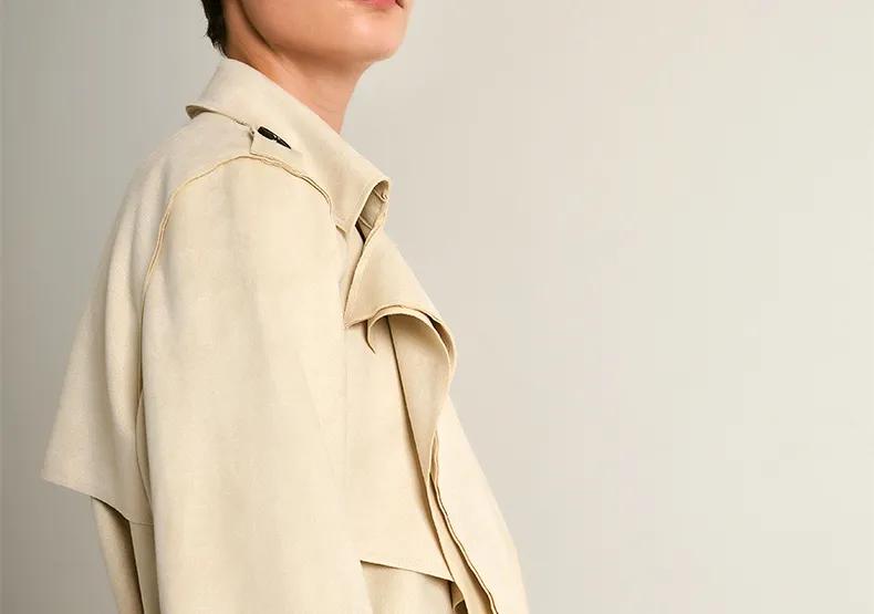 风衣英伦风短款麂皮,英伦经典格子风衣