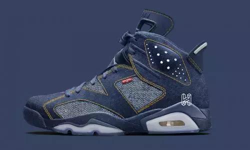 levisjordan联名鞋,丹宁蓝鞋