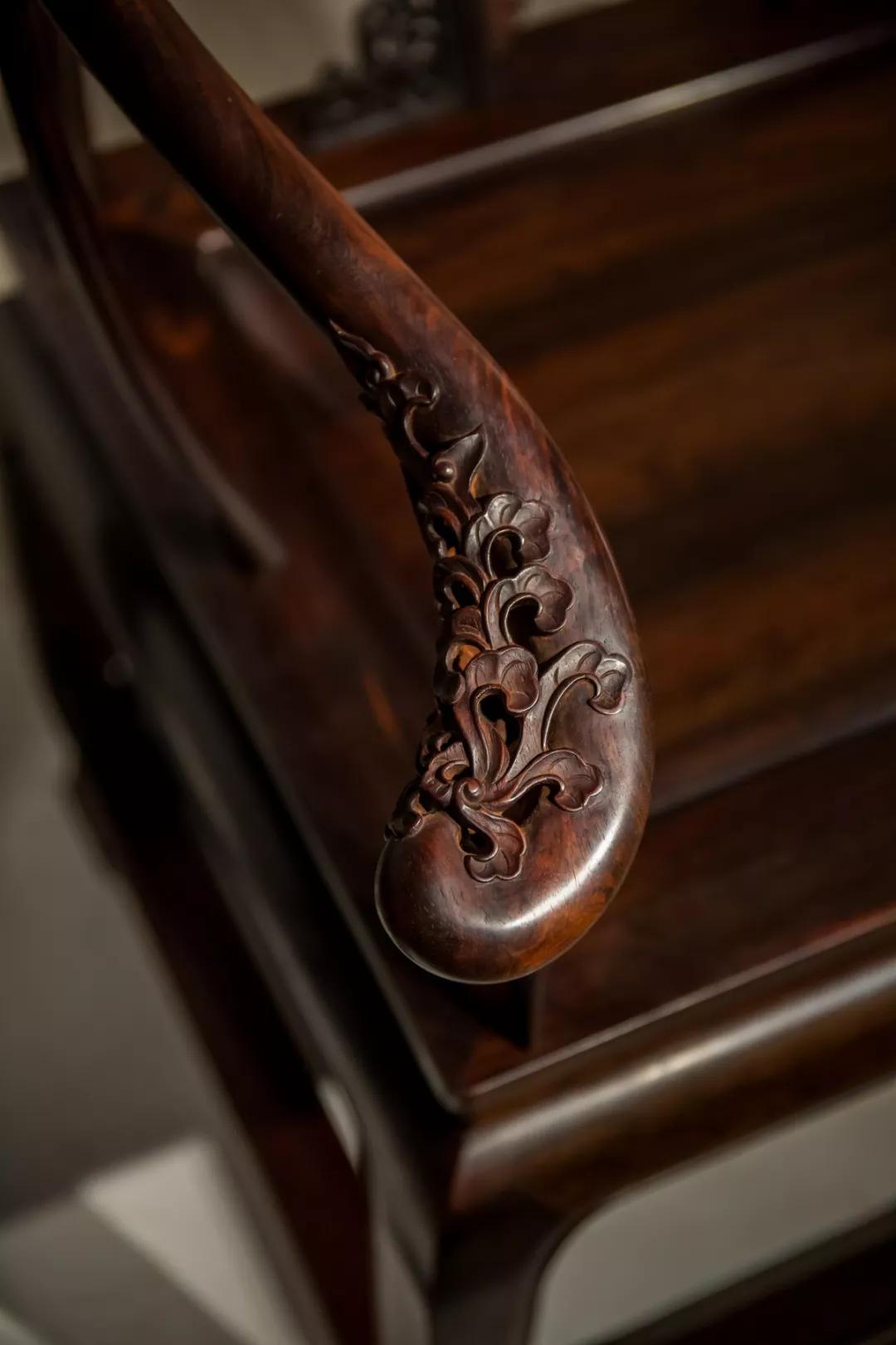 小叶紫檀如意云纹圈椅,小叶紫檀皇宫圈椅