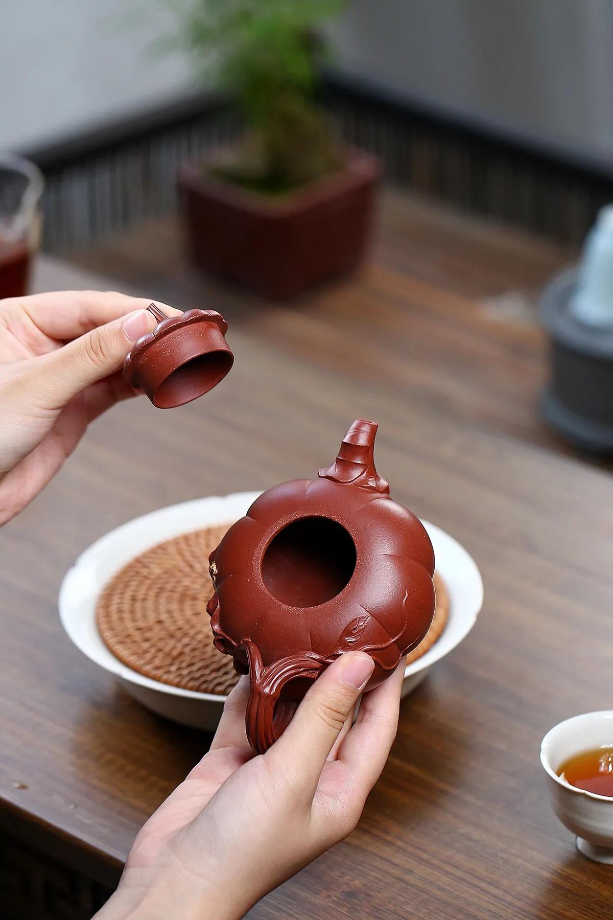 黄龙山原矿紫泥老壶,陈顺根六方壶