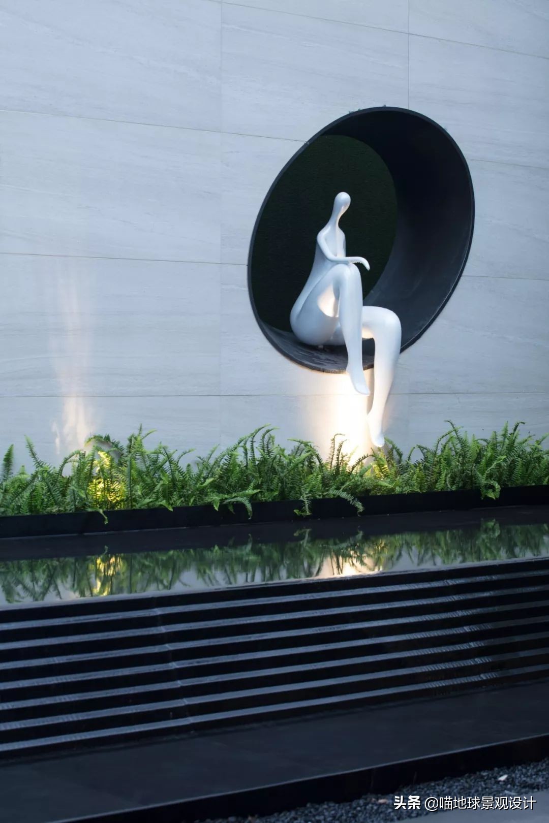 景墙圆形造型价格,简洁欧式庭院景观墙设计