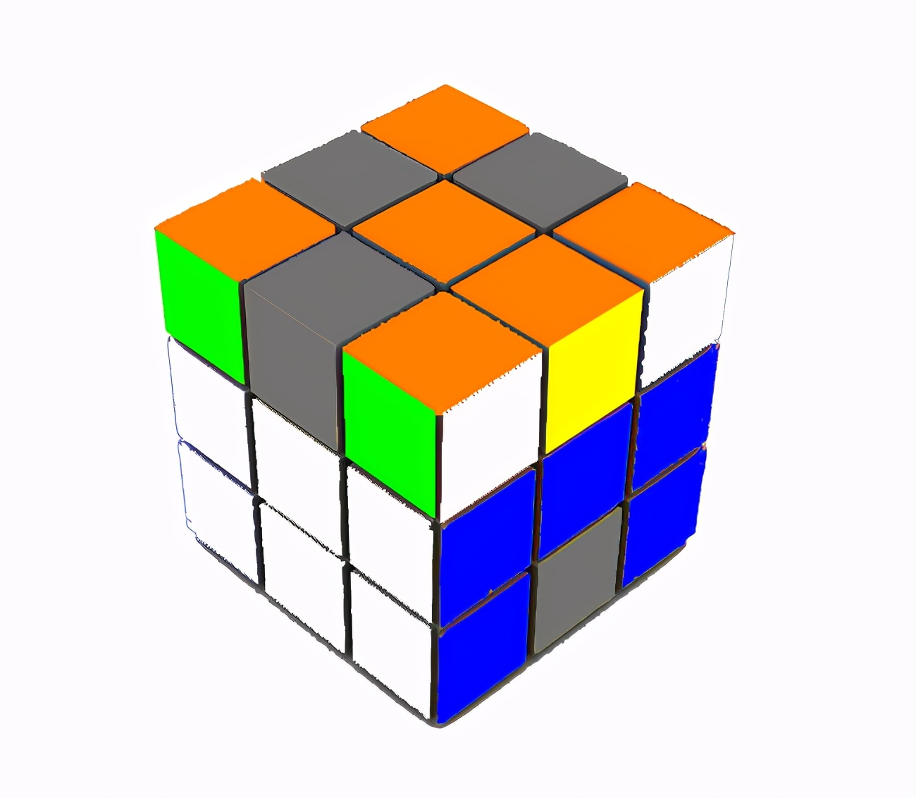 一个视频学会三阶魔方复原,桥式解法还原三阶魔方公式图